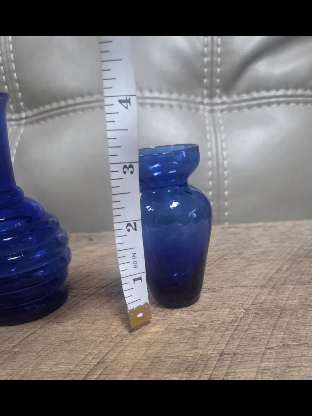 Vintage Cobalt Blue Glass Bud Vase Lot of 3 ~ Bin 1B